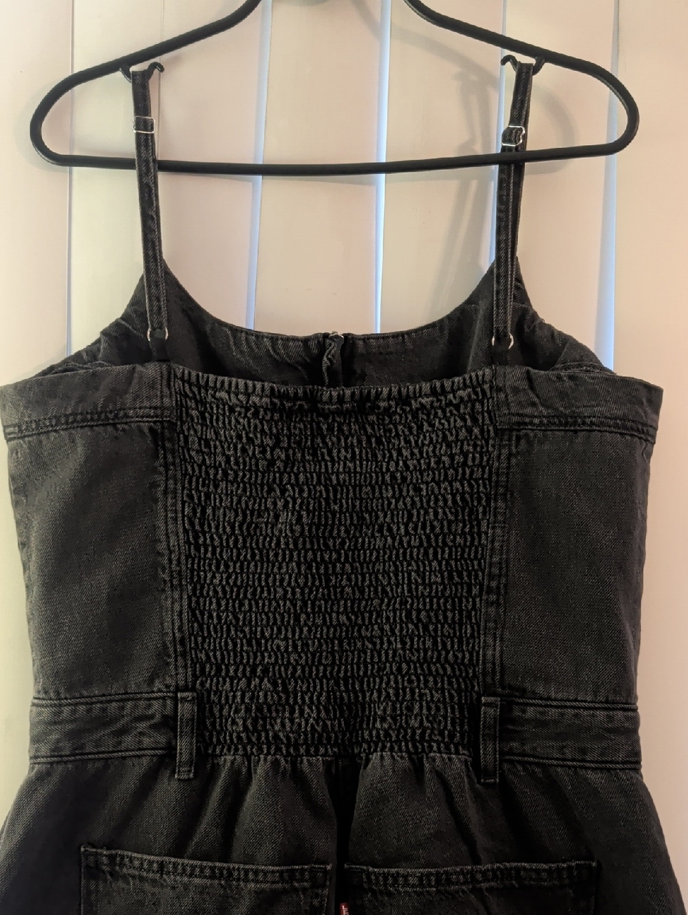 Levi's Washed Black Denim Bustier Jumpsuit with Red Logo Tab XL - Picture 4 of 6